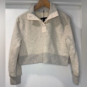 Alexander Wang NWT Off-White Cropped Rugby Sweatshirt. Size XS